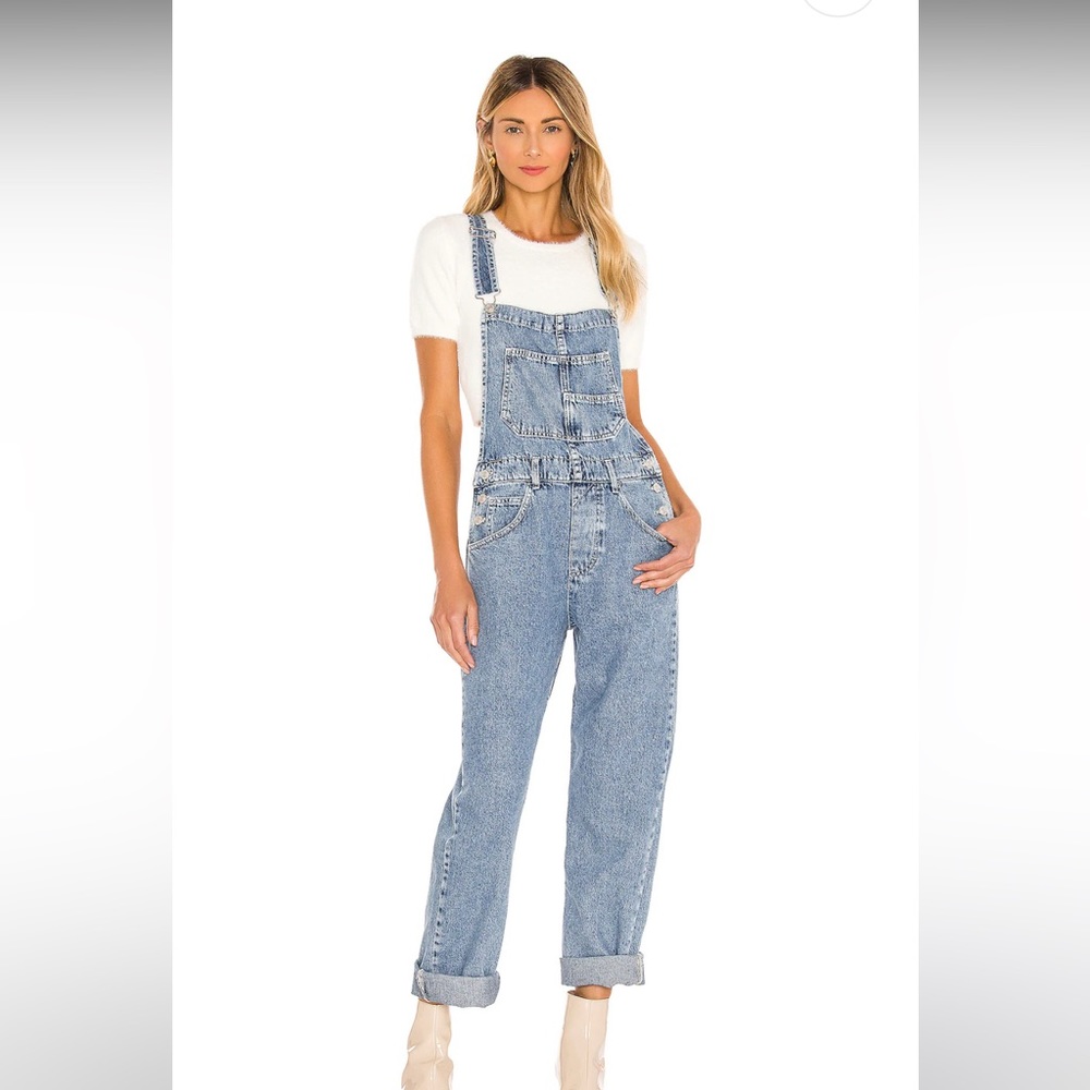 Free People Ziggy Overalls - Powder Blue
